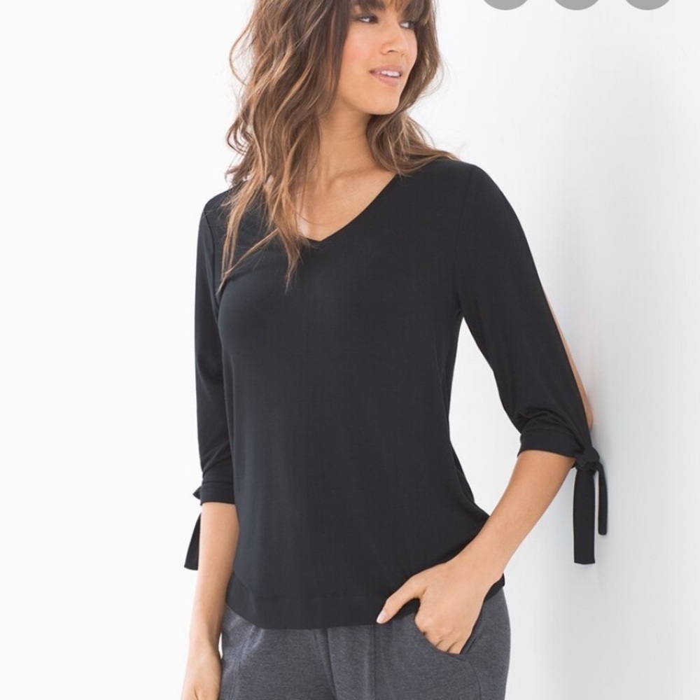 EUC Soma Soft Jersey Tie Sleeve Top